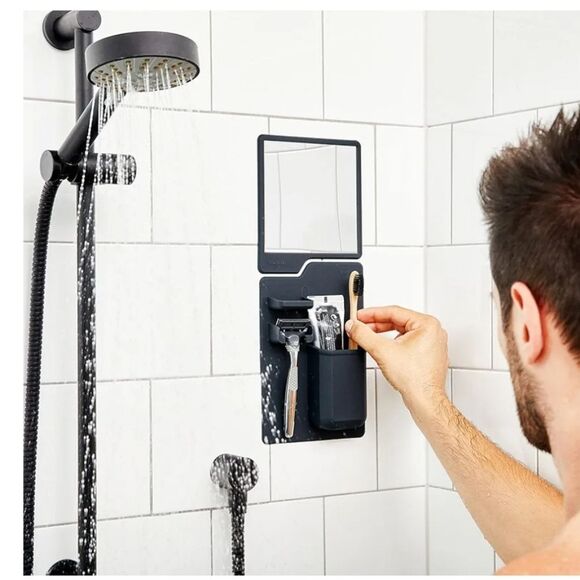 Tooletries Harvey & Oliver Set Shower Mirror, Toothbrush & Razor Holder - Picture 3 of 11